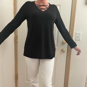 Susan Graver long sleeve black tshirt